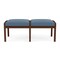 Lesro Lenox Wood 2 Seat Bench Wood Frame, Walnut, MD Titan Upholstery LW2001 - alternate 1